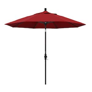 9 ft. Aluminum Collar Tilt Patio Umbrella in Red Pacifica