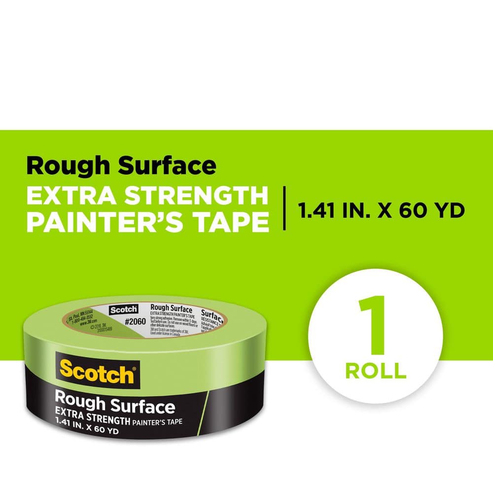 3M Scotch 1.41 In. x 60.1 Yds. Rough Surface Green Painter's Tape (1 Roll)