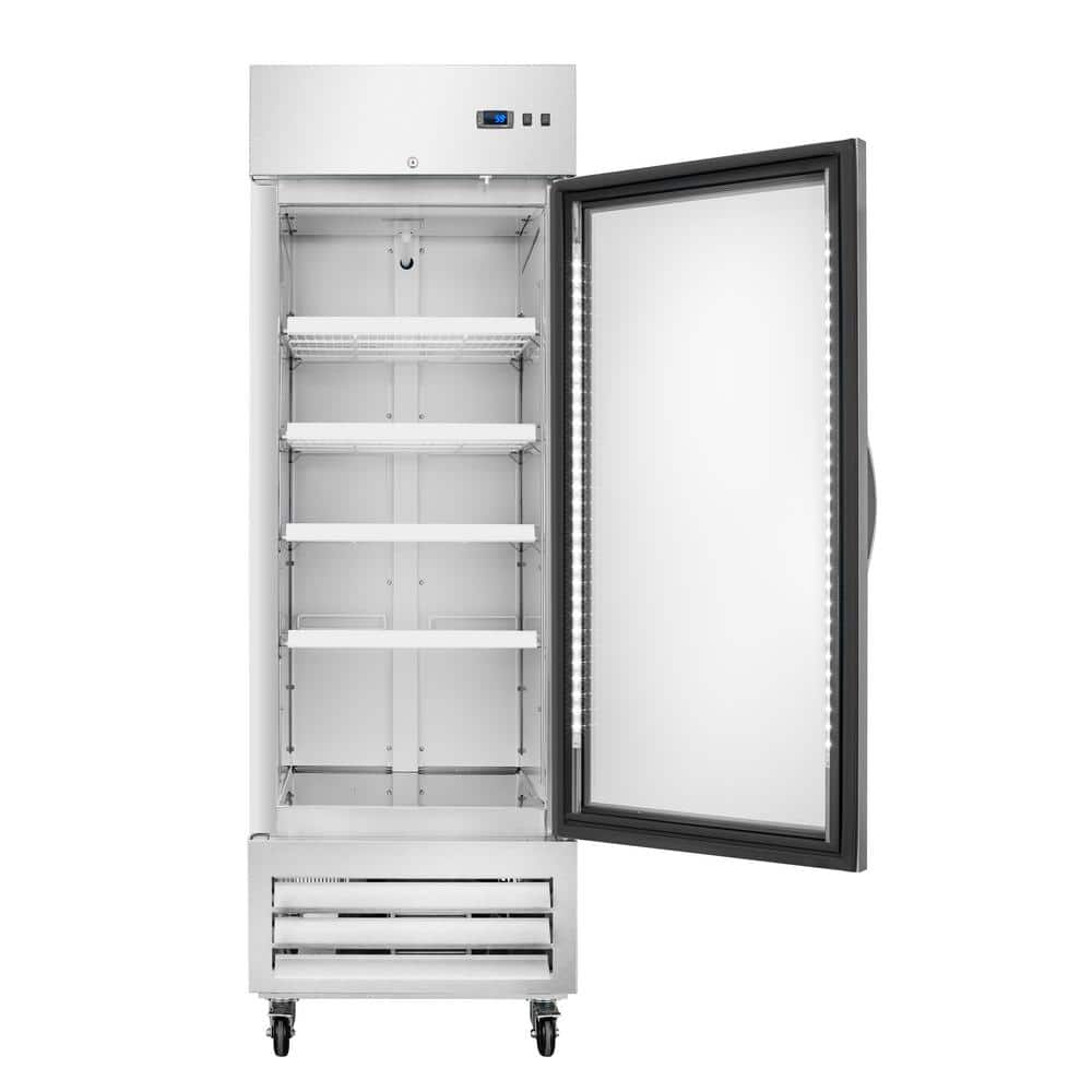 27-Inch Stainless Steel Convertible Refrigerator Freezer with Glass Door