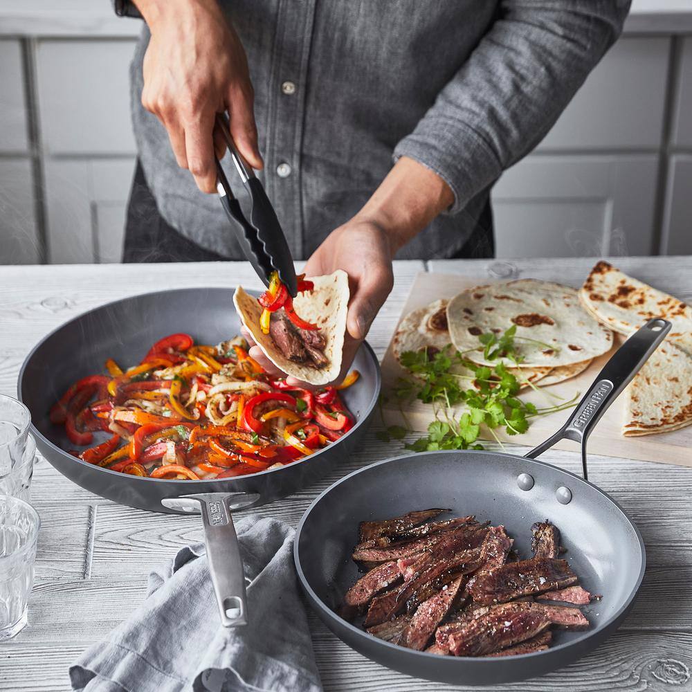 Gray Aluminum Ceramic Nonstick 8" and 10" Frying Pan Set