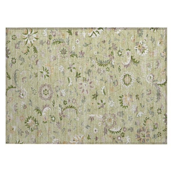 Chantille Machine Washable Indoor/Outdoor Abstract ACN1006 Aloe 1 ft. 8 in. x 2 ft. 6 in. Area Rug