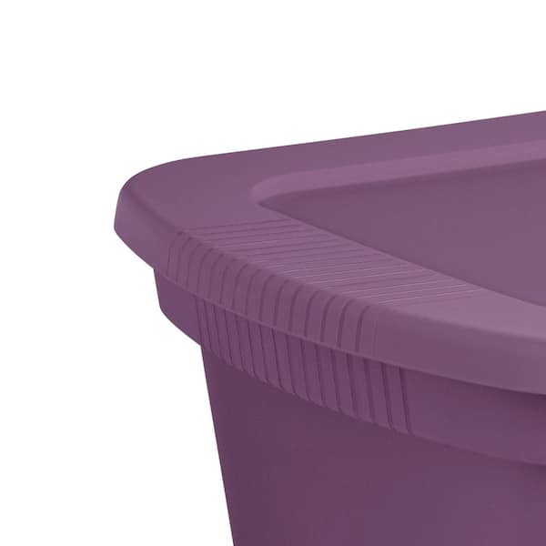 Sterilite 18 Gallon Tote Box Plastic, Blush Pink