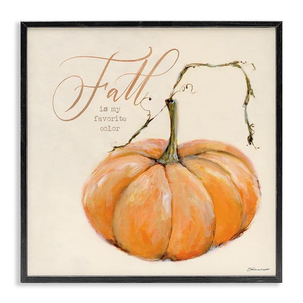Fall My Favorite Color Seasonal by Stephanie Workman Marrott Black Framed Graphic Typography Art Print 12 in. x 12 in.