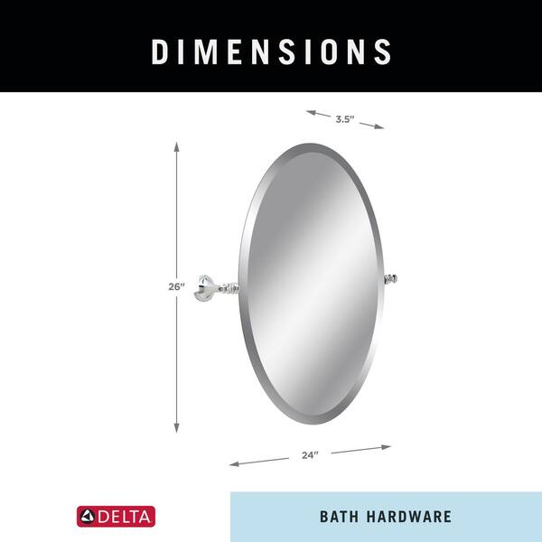 Delta Silverton 26 in. H x 22 in. W Single Wall Mirror in Chrome Delta Silverton 26 in. H x 22 in. W Single Wall Mirror in Chrome