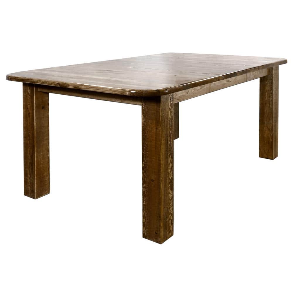 Early American Reclaimed Pine Extendable Dining Table Seats 8