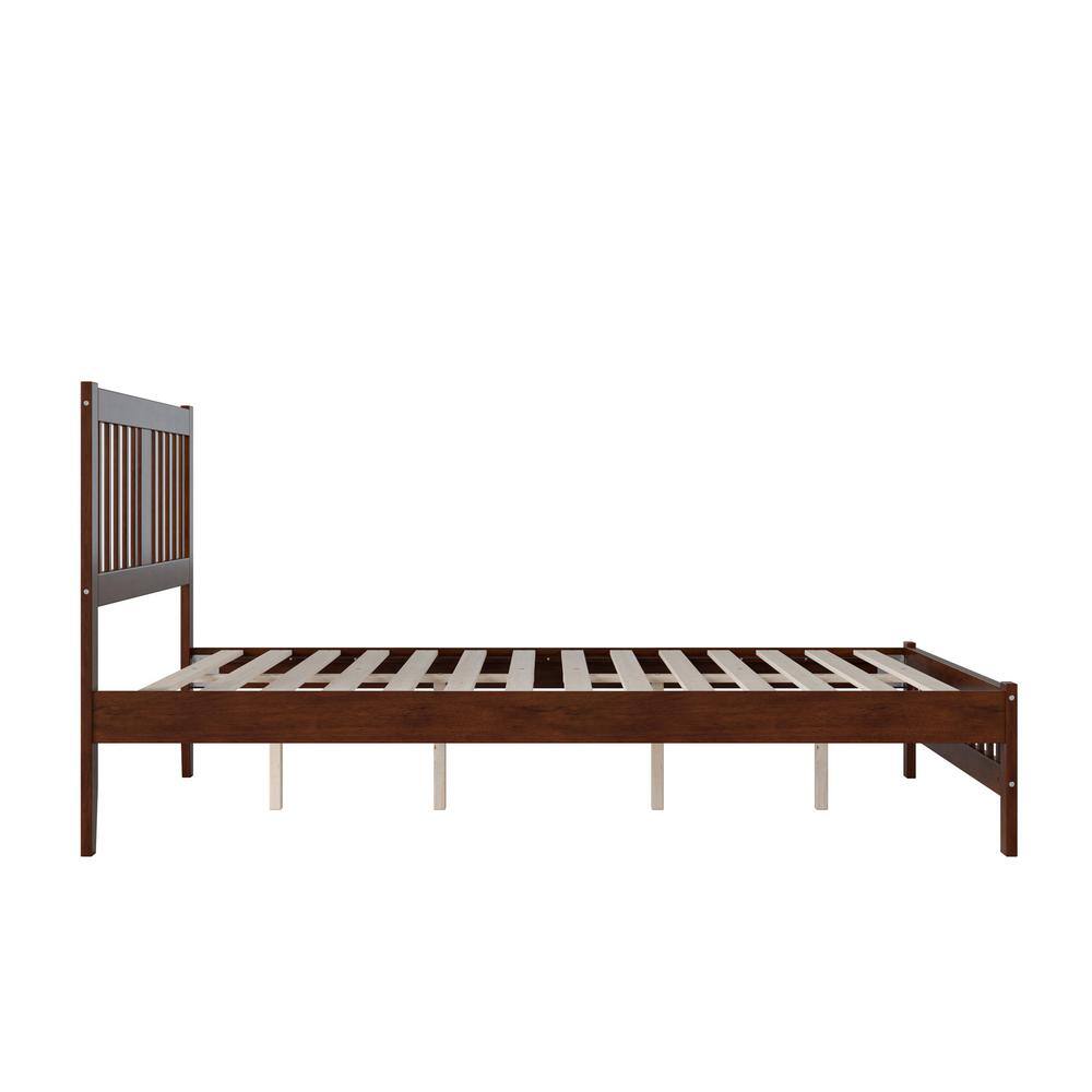 Tahoe Walnut Queen Wood Frame Bed with Slatted Headboard