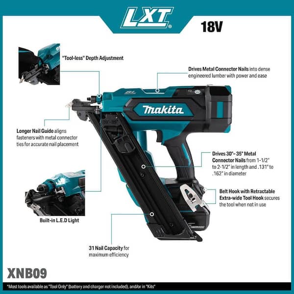 Makita 18V LXT Lithium-Ion 2-1/2 in 30 degree Brushless Cordless
