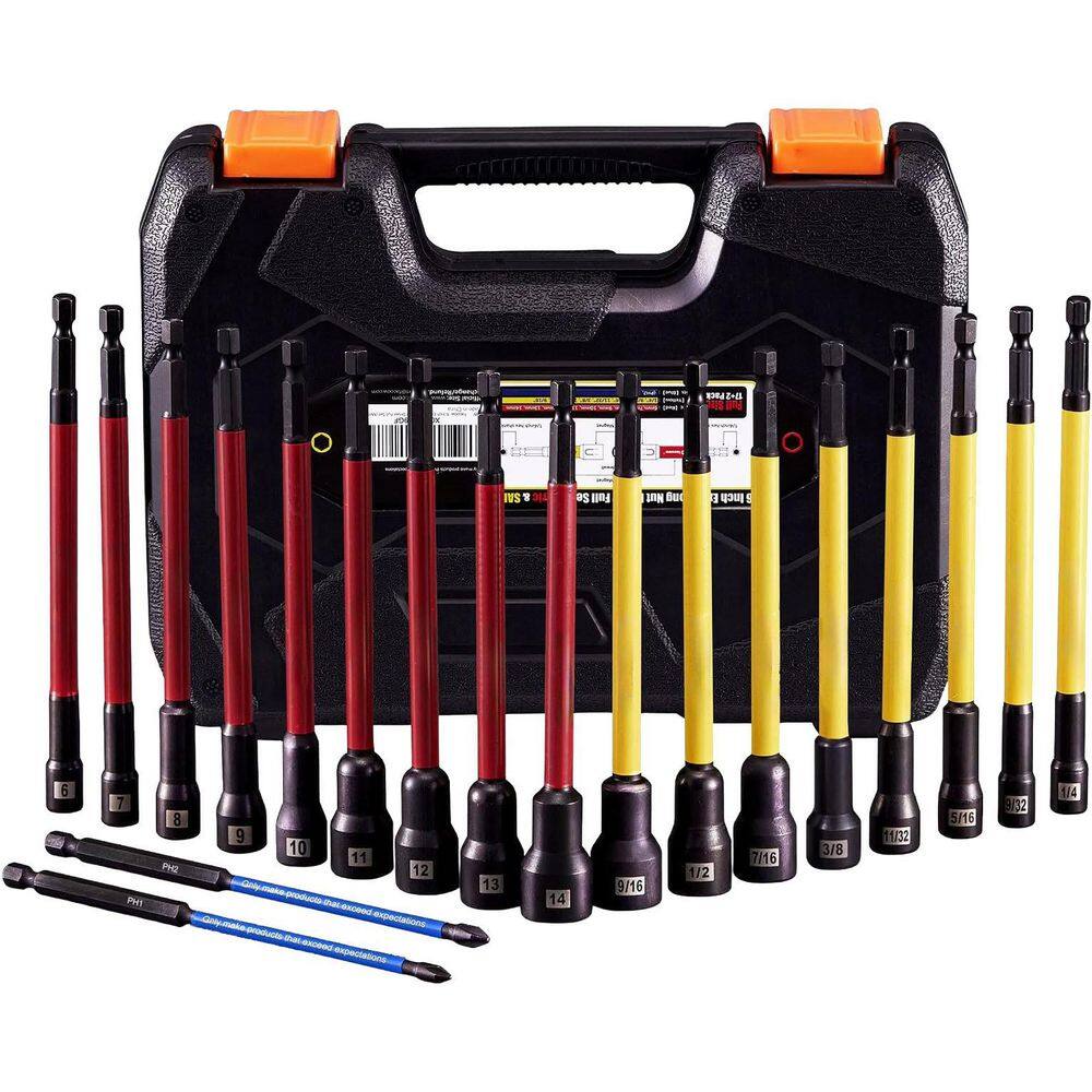 6 in. Shank 19 Bit Red Yellow Blue Insulated Nut Driver Hand Tool Set Magnetic for Impact Drill Professional DIY price history on PriceWatchPro