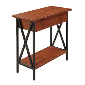 Tuscon Black and Cherry Flip Top End Table