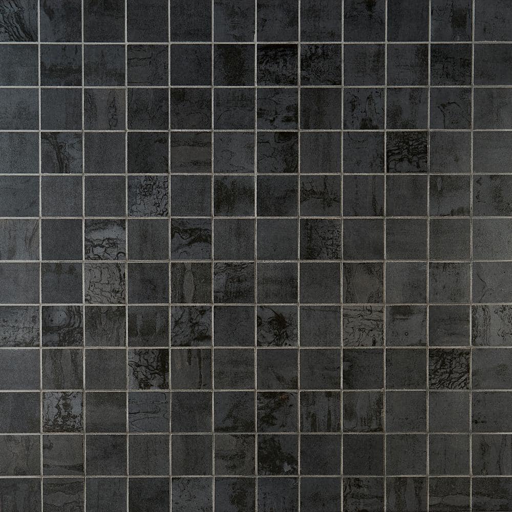 Angela Harris Metallic Dark Gray 4 in. x 0.31 in. Matte Porcelain Floor and Wall Mosaic Tile Sample price history on PriceWatchPro