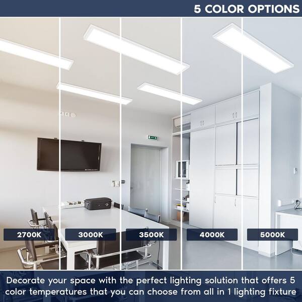 thumbnail interactive-video image 1 of 6-Pack Mollie 1x4 LED Flat Panel Recessed Lights – 4000LM, 5000K, Dimmable – Drop Ceiling, Modern 1 of 6