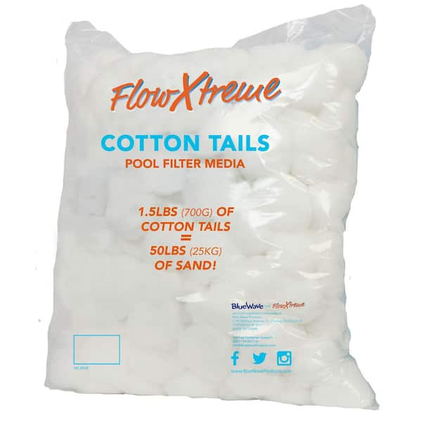 Blue Wave Filter Media Cotton Tails 1.5 lbs. (Replaces 50 lbs. Sand)