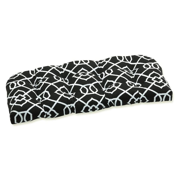 Pillow Perfect Other Rectangular Outdoor Bench Cushion in Black