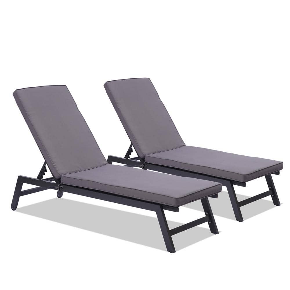 Aluminum Outdoor Lounge Chair with and 5-Position Adjustable Recliner for G