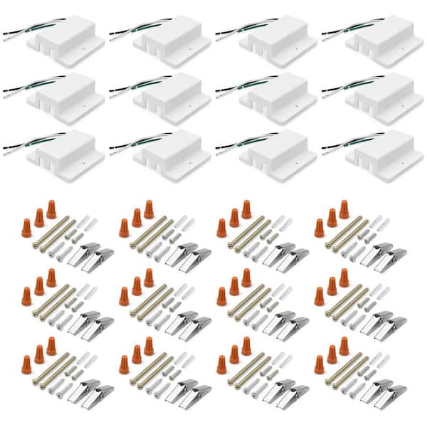 H-Track Floating Canopy, Compatible with Standard H-Type 120V 3-Wire Single Circuit, Track Light Accessory White 12 Pack
