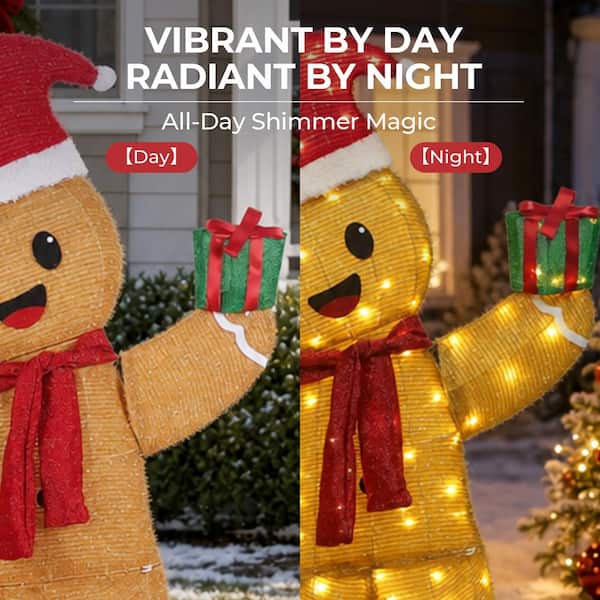 Starfree 48 in. 3D Gingerbread Man Outdoor Christmas Decoration