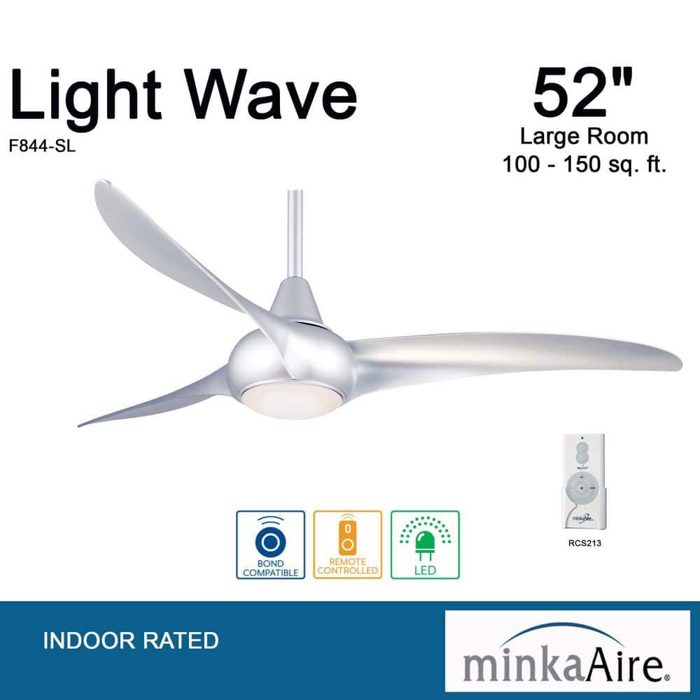 52" Silver LED Ceiling Fan with Remote and Light Kit