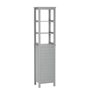 Madison 15.75 in. W Linen Tower with Open Shelves in Gray