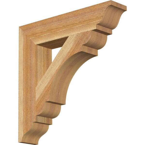 Ekena Millwork 4 in. x 20 in. x 20 in. Western Red Cedar Olympic Traditional Rough Sawn Bracket