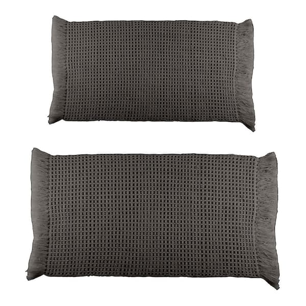 Charcoal Gray 2 Piece Waffle Bath Mat Set