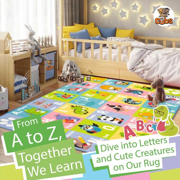KC CUBS Multi Color Kids Children Bedroom Playroom ABC Alphabet