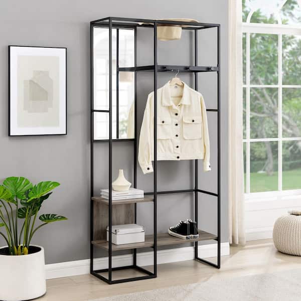 Walker Edison Furniture Company Grey Wash Wood and Metal