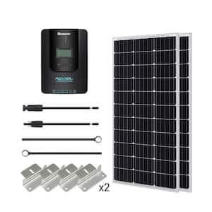200-Watt 12-Volt Off-Grid Solar Starter Kit w/ 2-Piece 100W Monocrystalline Panel and 20A MPPT Rover Charge Controller