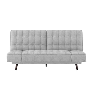 Foster 79.5 in. Flared Silver Gray Arm Chenille Upholstered 2-Seater Elegant Straight Lounger