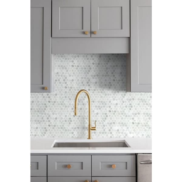 Watelle Shimmer 11.5 in. x 11.8 in. Matte Recycled Glass Hexagon Mosaic Wall and Floor Mosaic Tile (10.37 sq. ft. /Case)