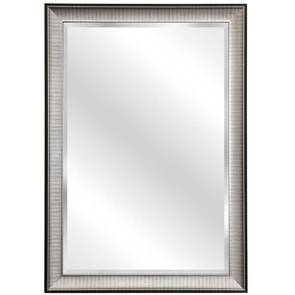 Home Decorators Collection Silver 32 in. W x 40 in. H Rectangle Plastic Framed Mirror