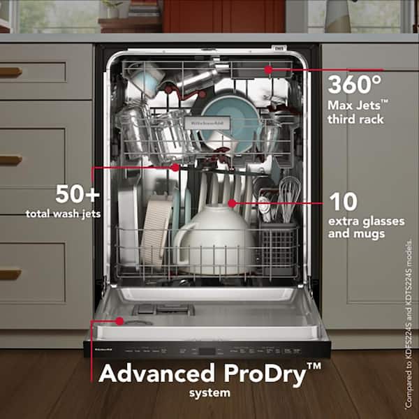 KitchenAid 24 in. Top Control Built-In Tall Tub Dishwasher in