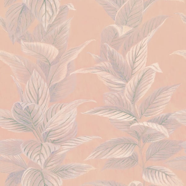Tempaper Pastel Palm Pink Vinyl Peel and Stick Wallpaper Sample