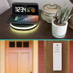 Wireless 5-Watt Charging Alarm Clock with Glowing base and Outdoor Sensor