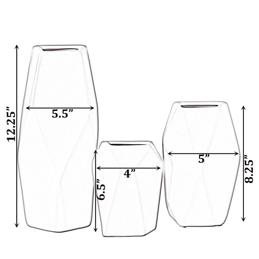 Elegant Ceramic Multi-Paned 15" Decorative Table Vase