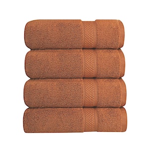 A1HC Wash Cloth 500 GSM Duet Technology 100% Cotton Ring Spun Burnt Caramel 13 in. x 13 in. Quick Dry (Set of 4)