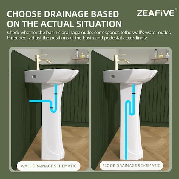 しんく white-zeafive-pedestal-sinks-