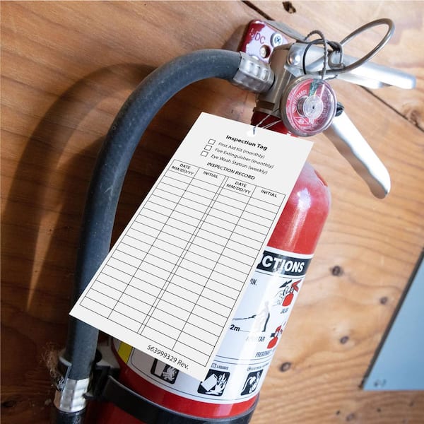 Safe Handler White/Black, Fire Extinguisher/Monthly Inspection Tags, (Pack  of 300) BLSH-FEITAG-300 - The Home Depot