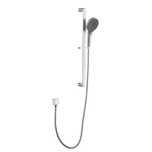 2-Spray Patterns with 2.5 GPM 6.2 in Wall Mounted Round Handheld Shower Head with Sliding Bar and Hose in Brushed Nickel