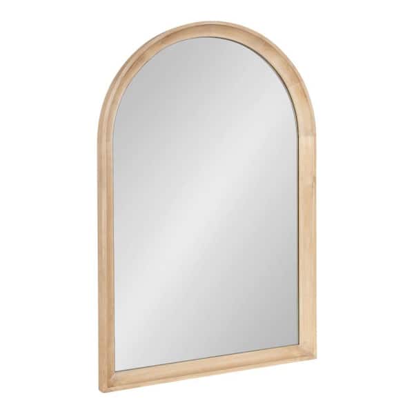 Hatherleigh Natural 24 in. W x 36 in. H Modern Arch Wood Wall Mirror
