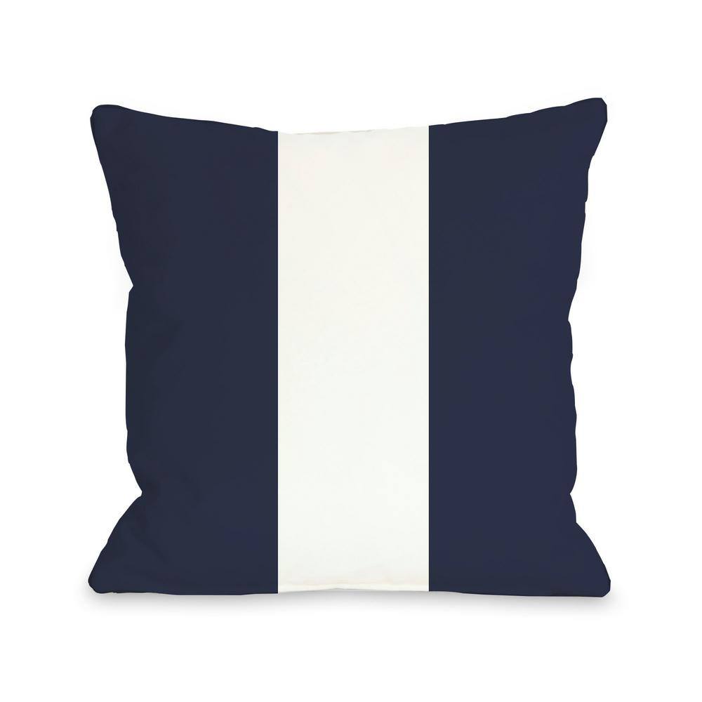 Main Line Navy White Graphic Polyester 16 in. x 16 in. Throw Pillow ...