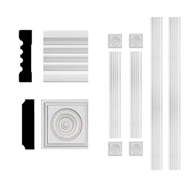 HOUSE OF FARA 3/4 in. x 3 in. x 6 ft. MDF Fluted Window Casing Moulding Set