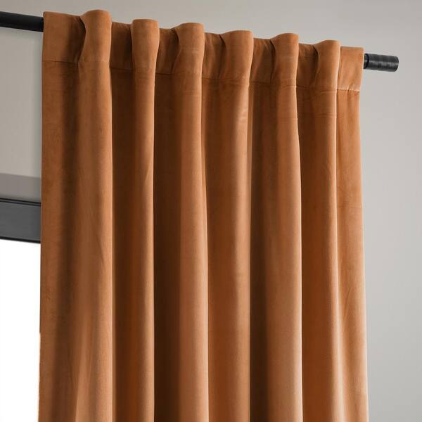 Exclusive Fabrics & Furnishings Crimson Rust Velvet Solid 50 in. W