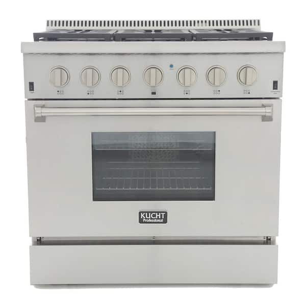 Kucht - Pro-Style 36 in. 5.2 cu. ft. Natural Gas Range in Stainless Steel