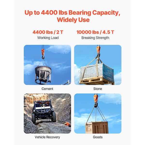 2 Ton Snatch Block with Swivel Hook, Heavy Duty Snatch Block Pulley 4400 lbs. for Towing and Recovery operations