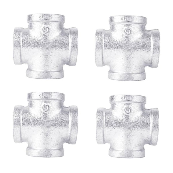 PIPE DECOR 3/4 in. Galvanized Iron Cross Fitting (4-Pack)
