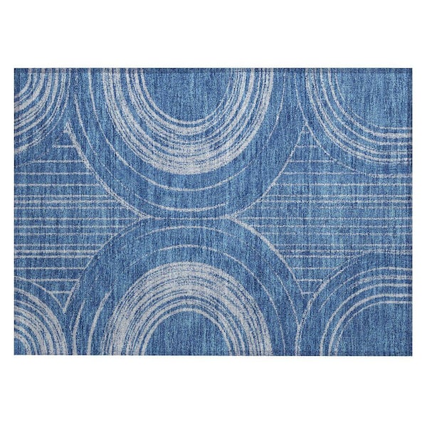 Chantille Machine Washable Indoor/Outdoor Abstract ACN2380 Navy 2 ft. x 3 ft. Accent Rug
