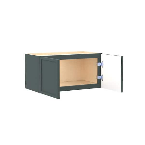 Franklin 27 in. W x 12 in. D x 12 in. H Assembled Plywood Wall Bridge Kitchen Cabinet in Verdant Green with Soft Close