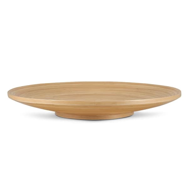 Lexa 11.81 in. W x 1.97 in. H x 11.81 in. D Natural Bamboo Footed Plate