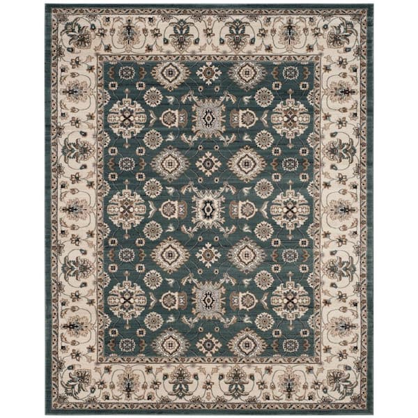 SAFAVIEH Lyndhurst Teal/Cream 9 ft. x 12 ft. Border Area Rug