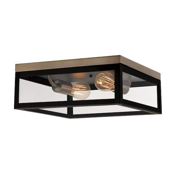 Globe Electric Verona 2-Light Dark Bronze Flush Mount